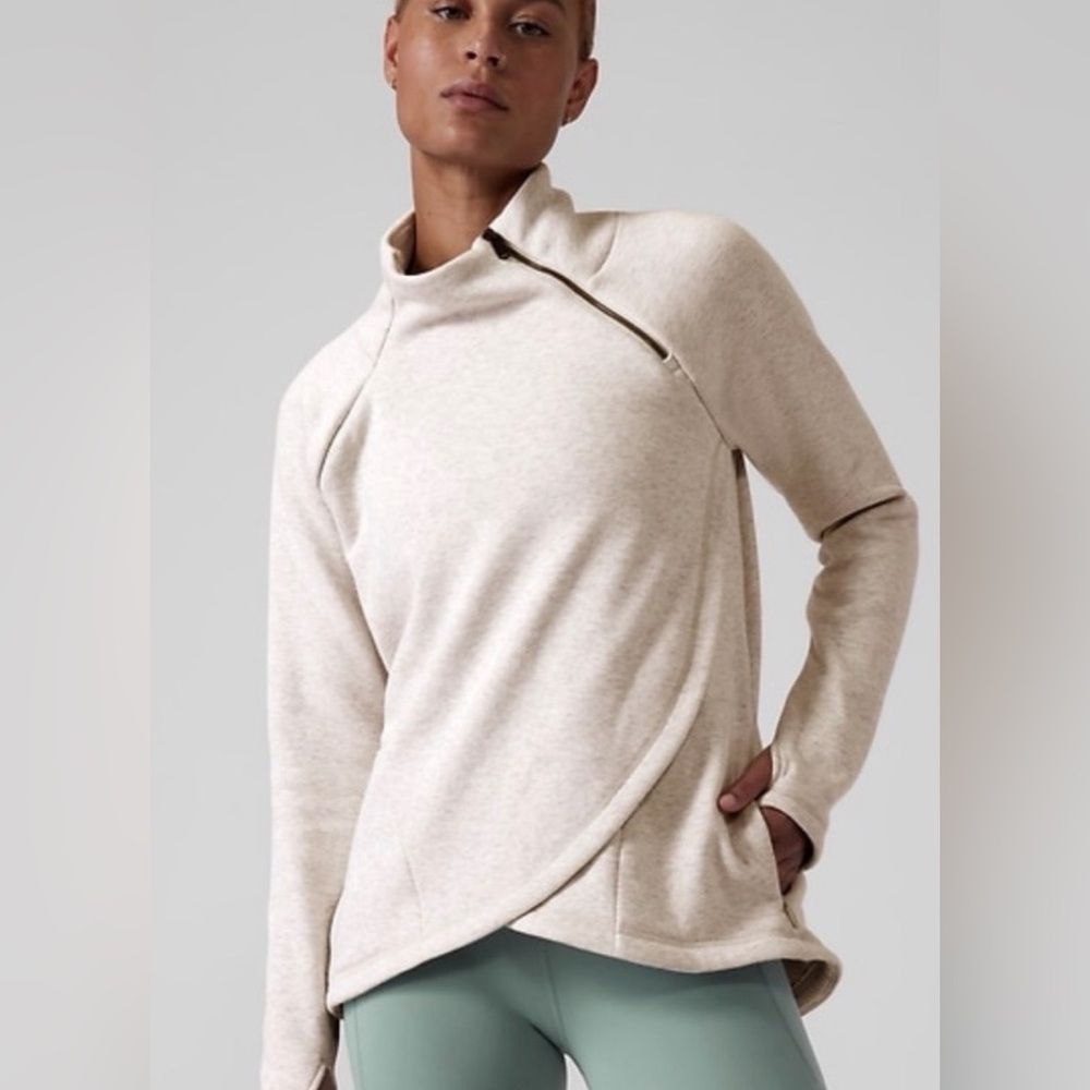 Athleta Cozy Karma Asym Pullover // Toasted
Brown